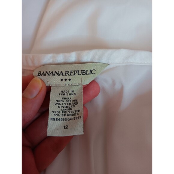 BANANA REPUBLIC Factory Vintage Cropped White Pants Pockets Cotton Chinos 12 - Picture 2 of 7